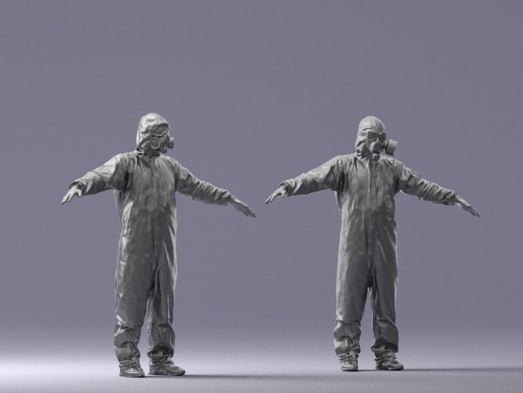 000343 Disinfector in Protective Suit T pose 0329 3dp 3D print model_3