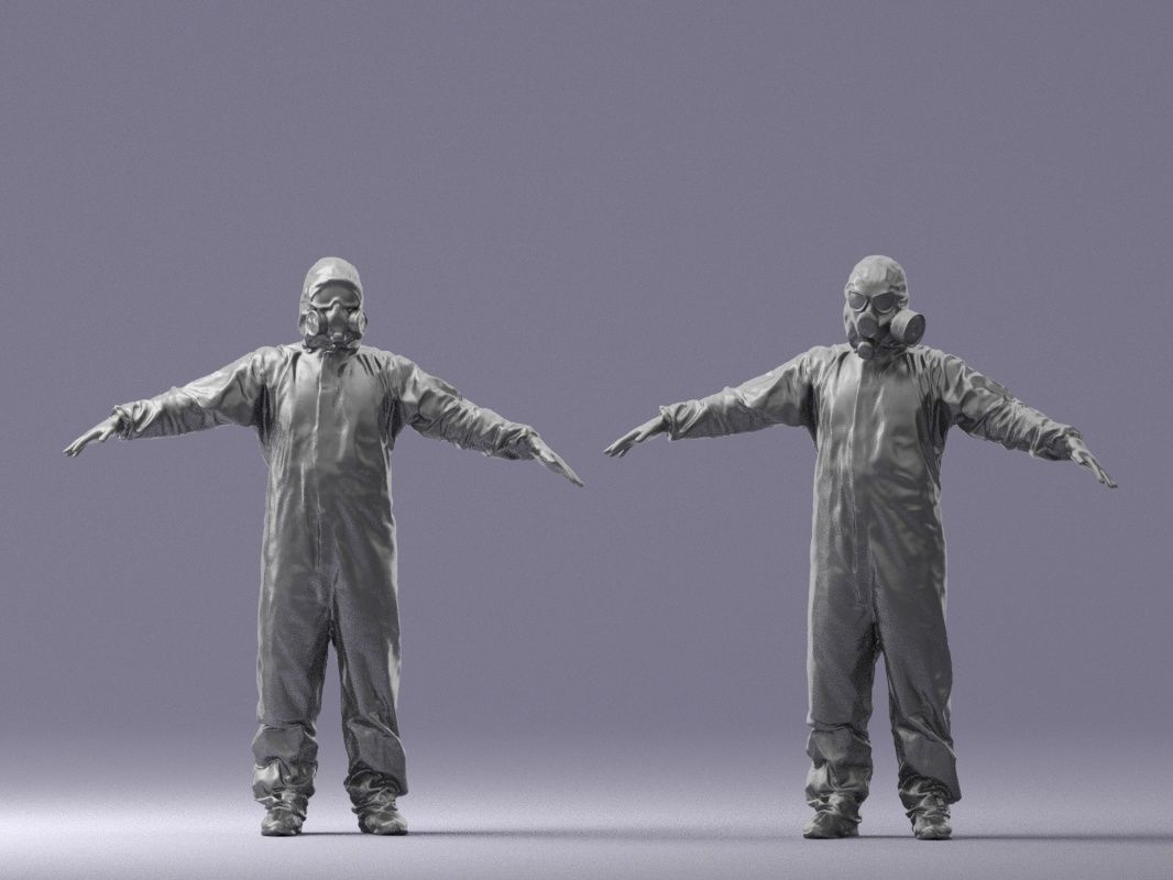000343 Disinfector in Protective Suit T pose 0329 3dp 3D print model_12