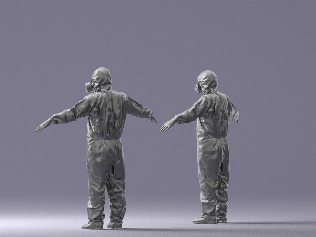 000343 Disinfector in Protective Suit T pose 0329 3dp 3D print model_8