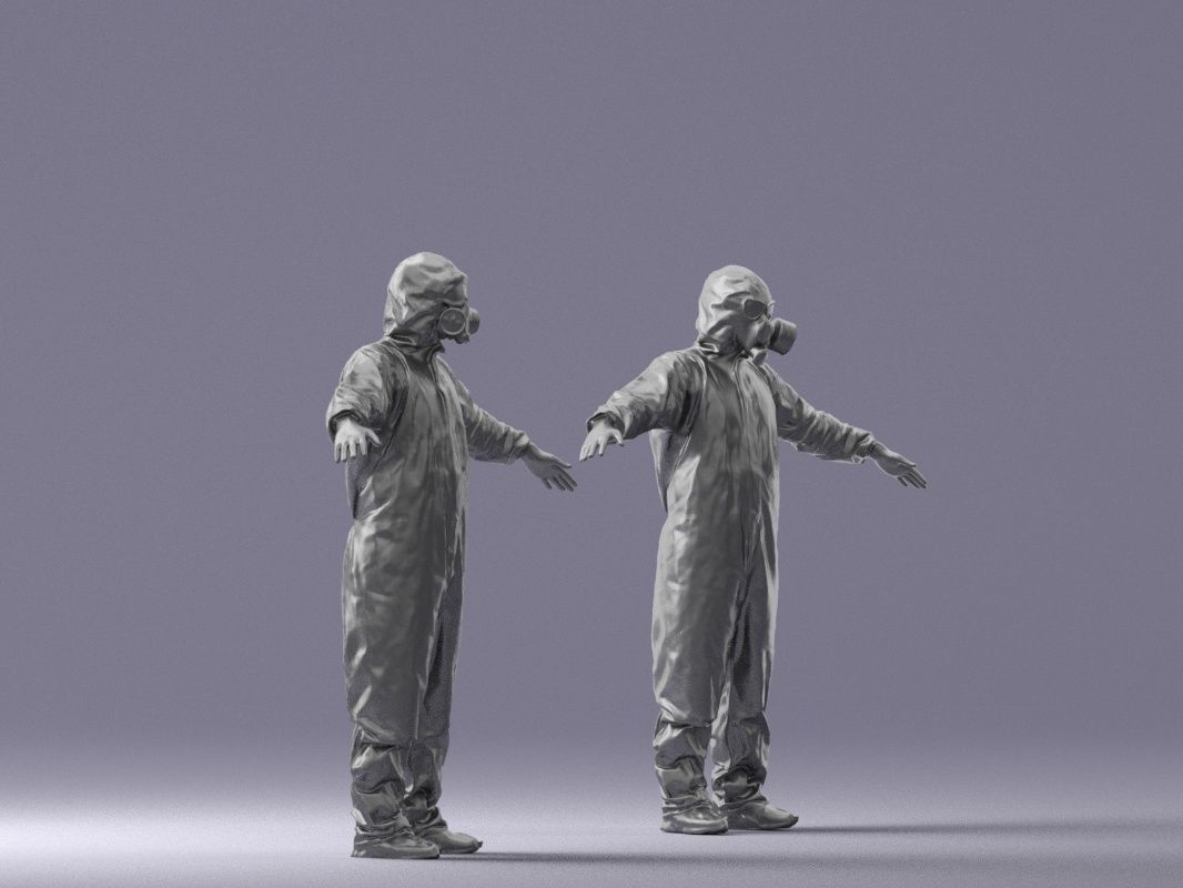 000343 Disinfector in Protective Suit T pose 0329 3dp 3D print model_4