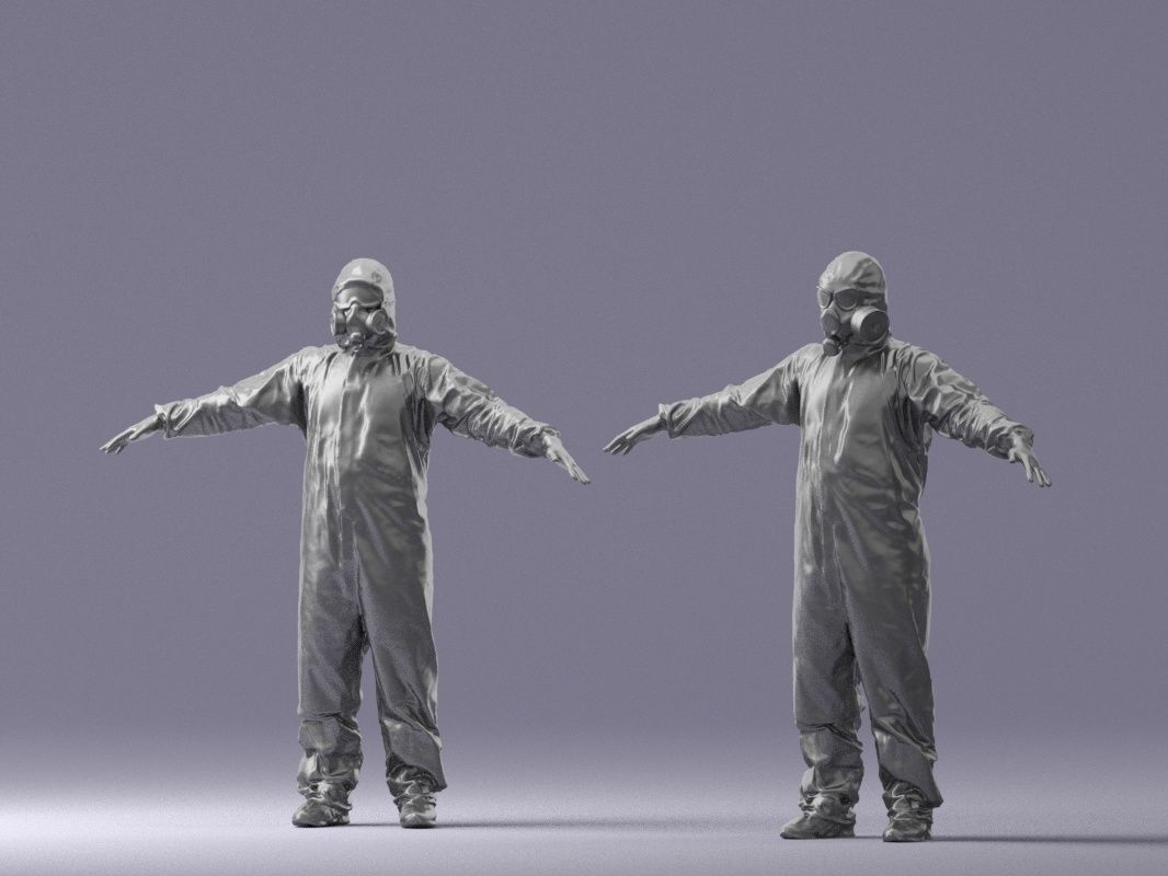 000343 Disinfector in Protective Suit T pose 0329 3dp 3D print model_11