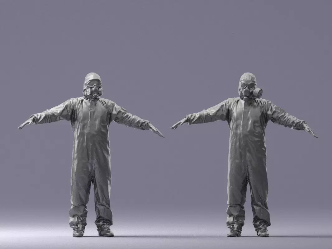 000343 Disinfector in Protective Suit T pose 0329 3dp 3D print model_0