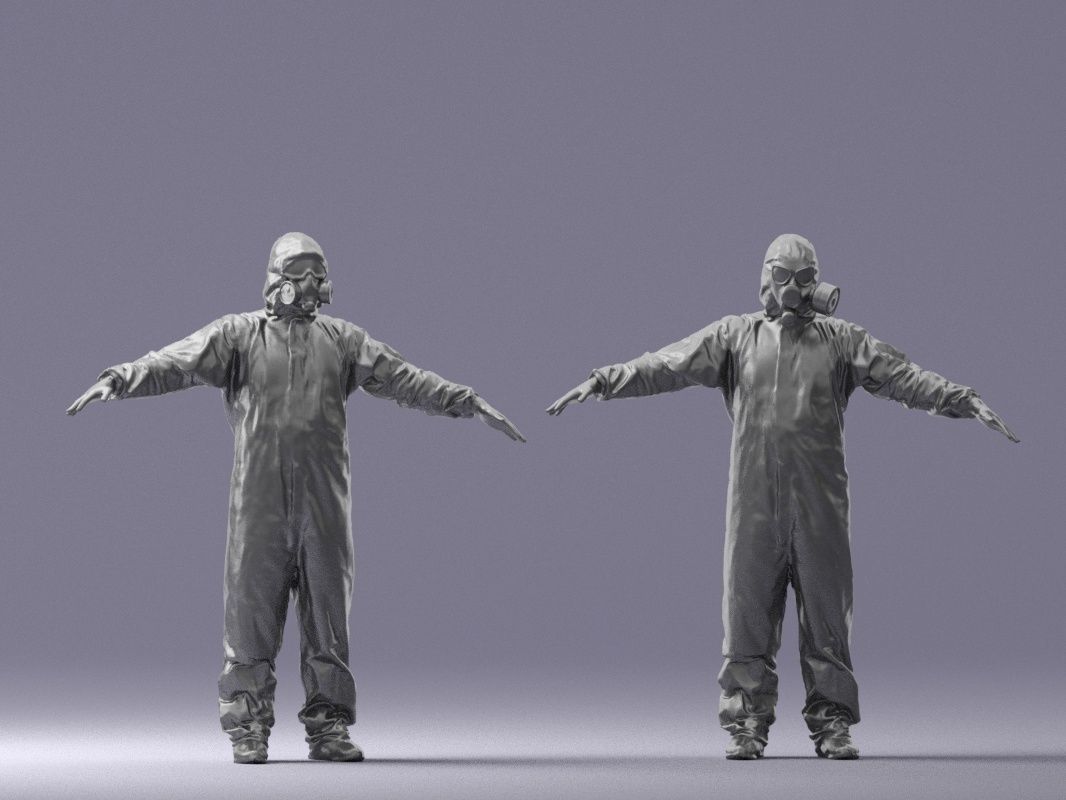000343 Disinfector in Protective Suit T pose 0329 3dp 3D print model_2