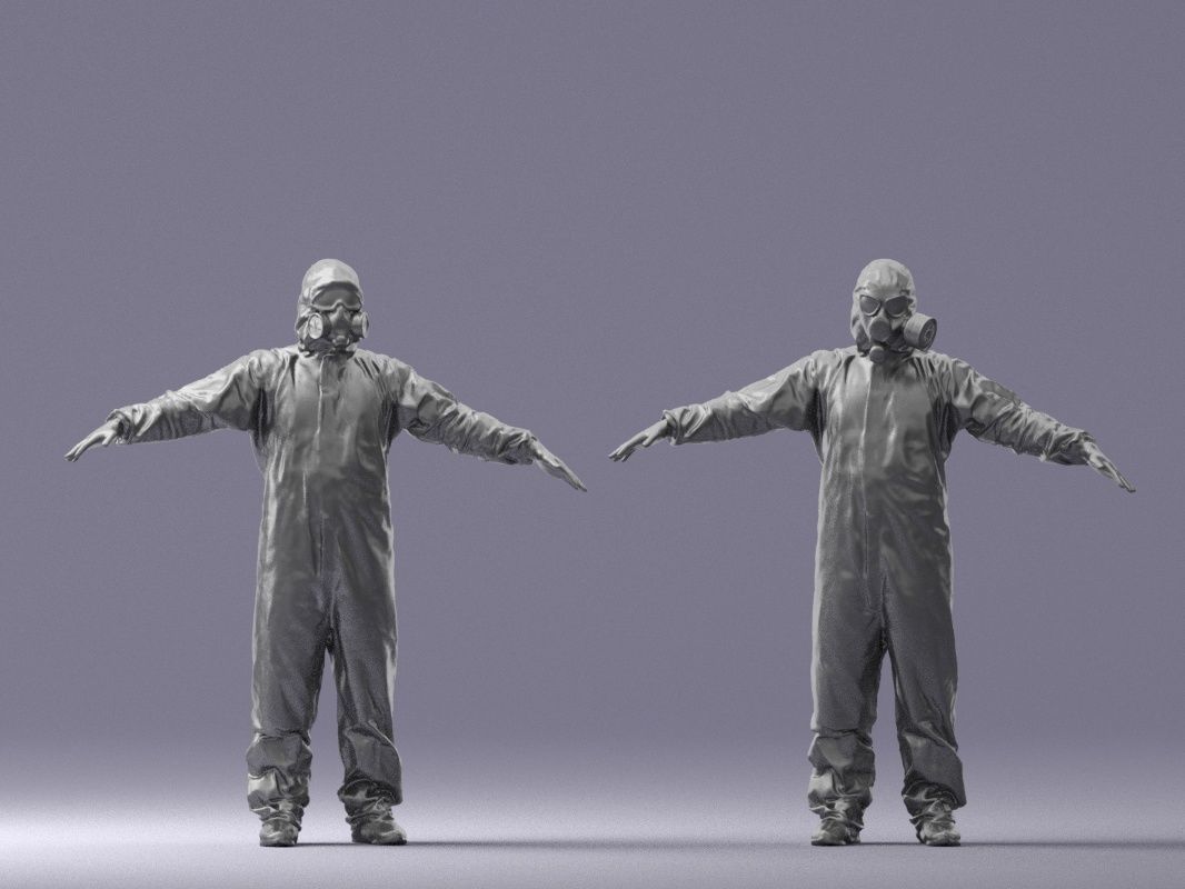 000343 Disinfector in Protective Suit T pose 0329 3dp 3D print model_13