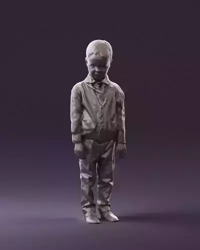 Kid in greengray pijama suit 0846 3D Print Ready