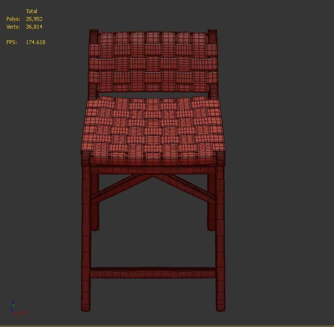 Taj White Leather Strap Counter Stool 3D model_5