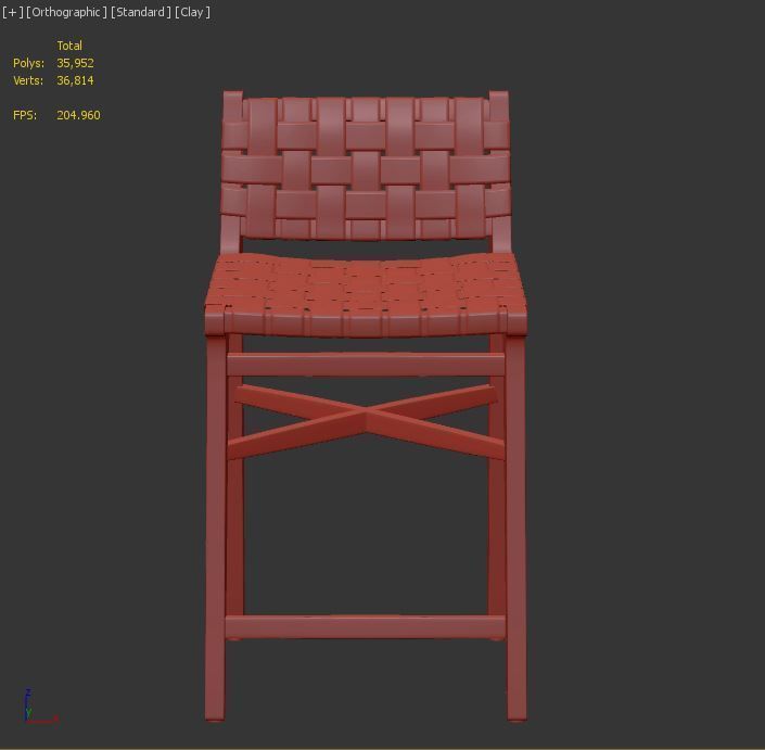 Taj White Leather Strap Counter Stool 3D model_4