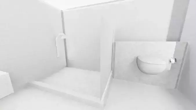 bathroom is maden in light colors 