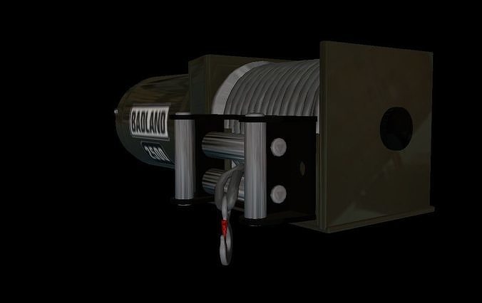 Winch BadLands 2500lb winch Low-poly 3D model
