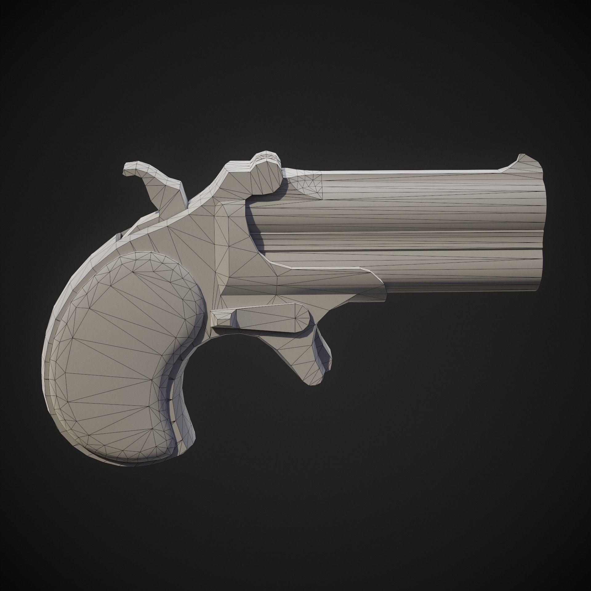 Remington Model 95 Double Deringer Low-poly 3D model_9
