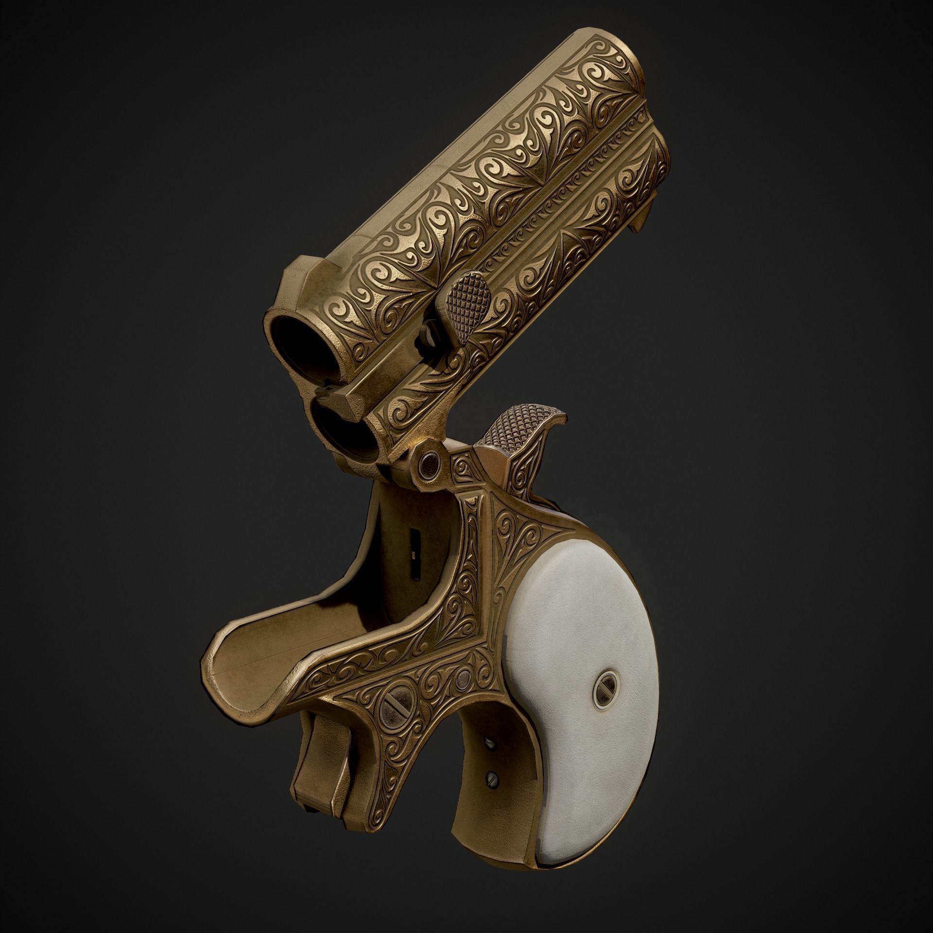 Remington Model 95 Double Deringer Low-poly 3D model_4