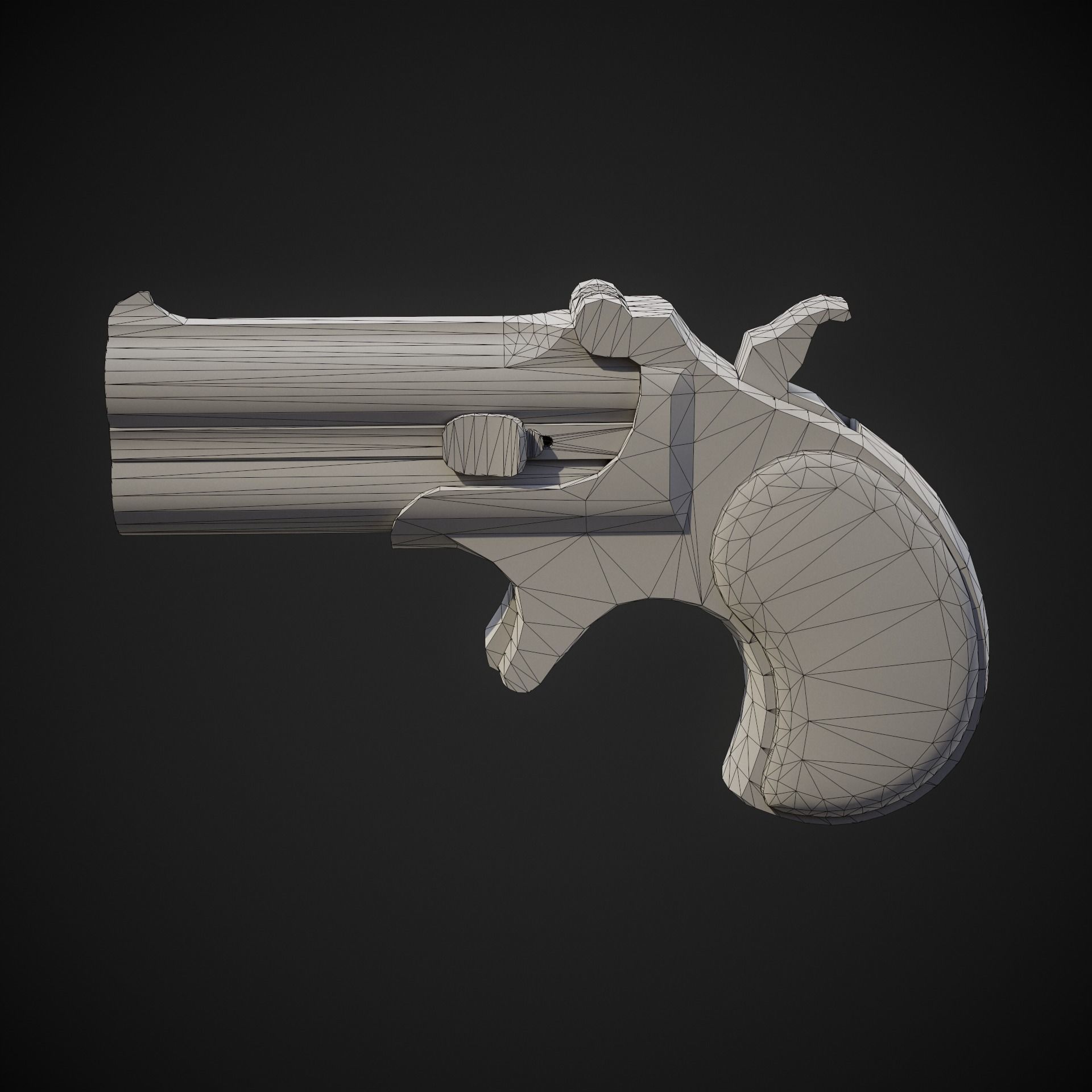 Remington Model 95 Double Deringer Low-poly 3D model_7