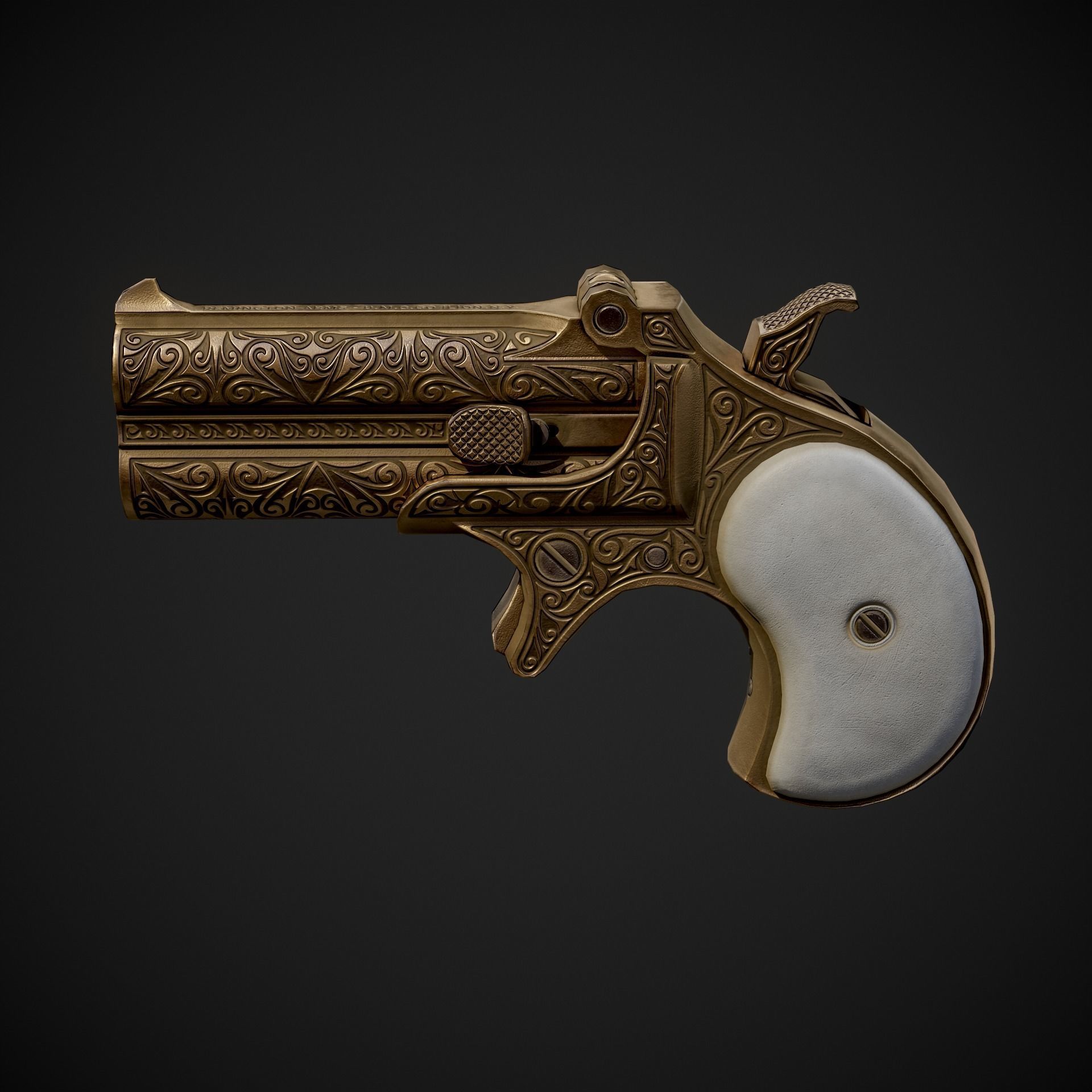 Remington Model 95 Double Deringer Low-poly 3D model_6