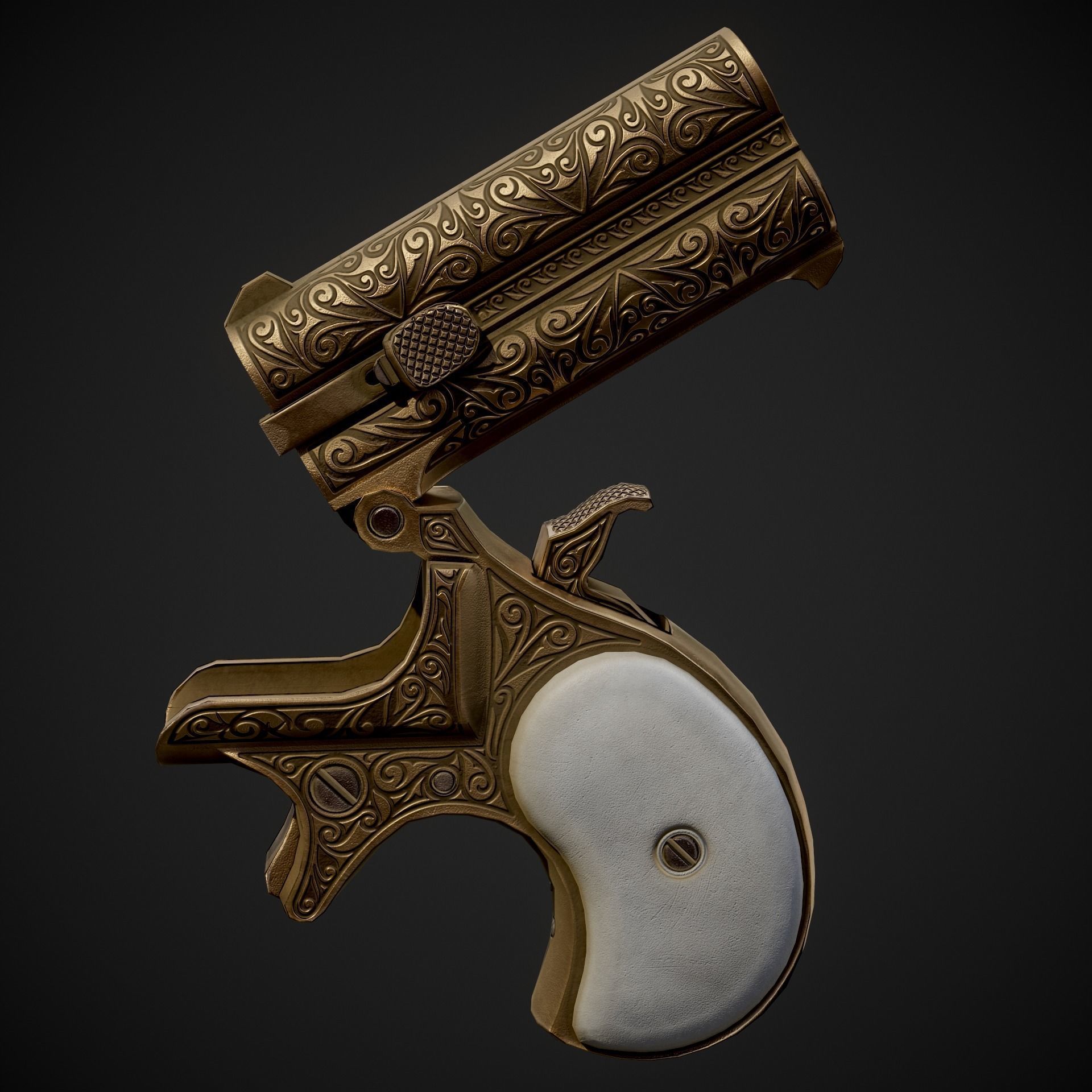 Remington Model 95 Double Deringer Low-poly 3D model_5