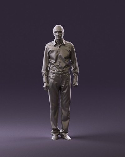 Man in pink tshirt staying straight 0845 3D Print Ready 3D print model
