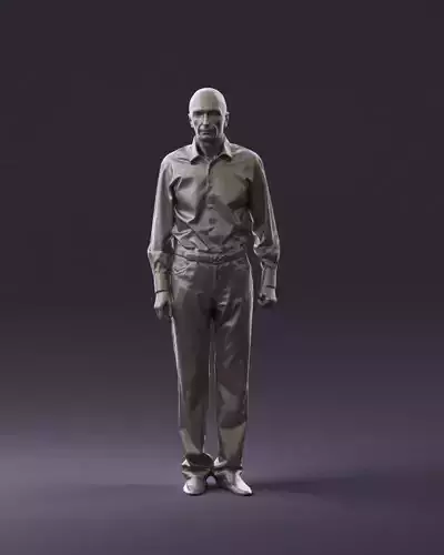 Man in pink tshirt staying straight 0845 3D Print Ready