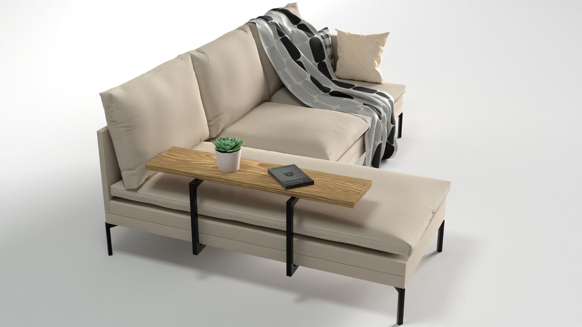 Sofa Mit Chaise lounge  3D model_1