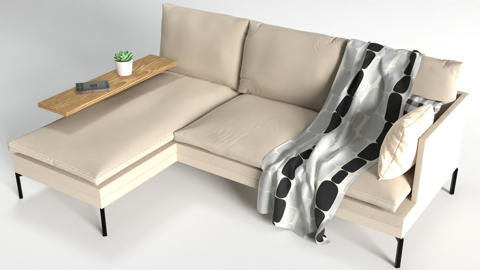 Sofa Mit Chaise lounge  3D model_2