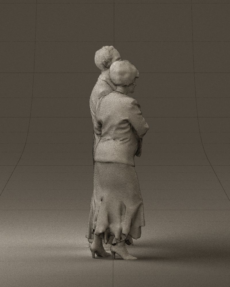 Mustacheman with woman in redbrown dress 0851 3D model_28