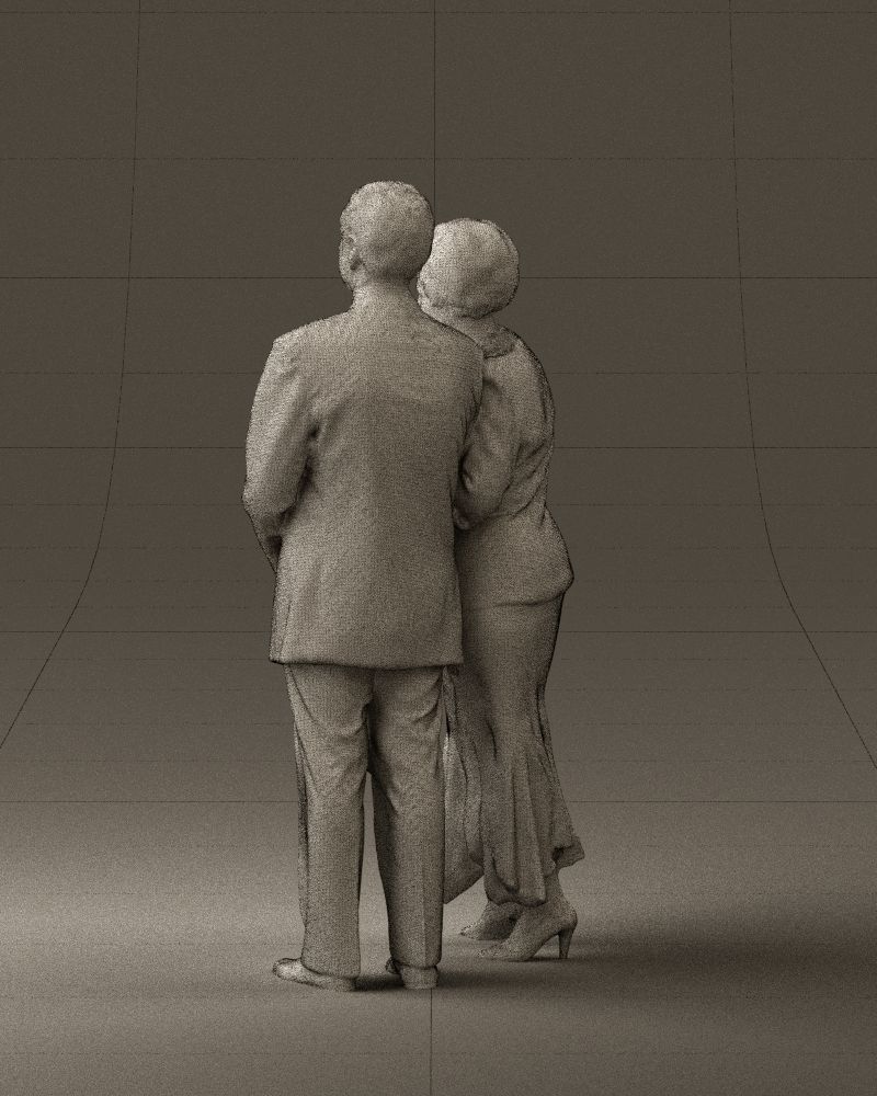 Mustacheman with woman in redbrown dress 0851 3D model_31