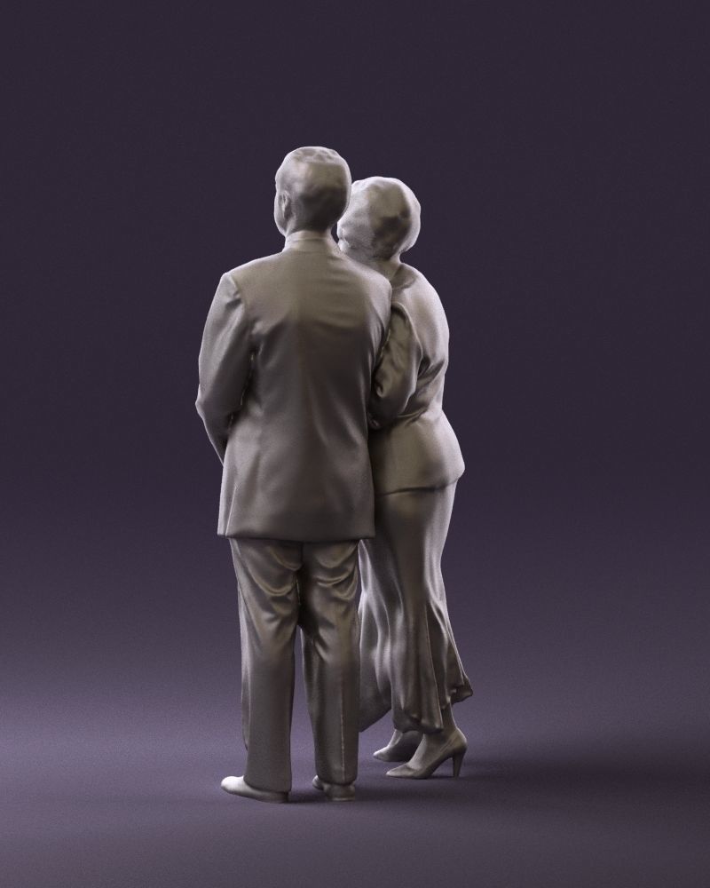 Mustacheman with woman in redbrown dress 0851 3D model_19