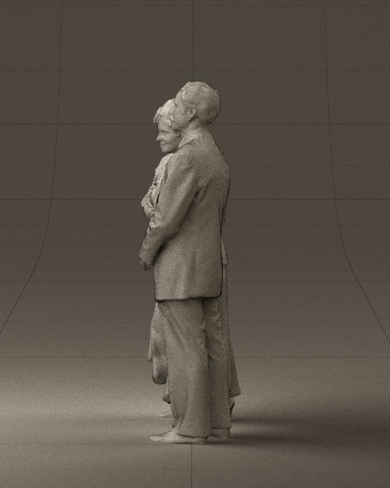 Mustacheman with woman in redbrown dress 0851 3D model_32