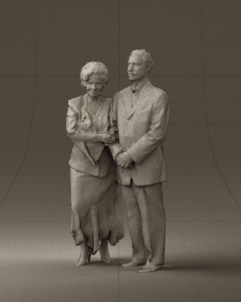 Mustacheman with woman in redbrown dress 0851 3D model_34