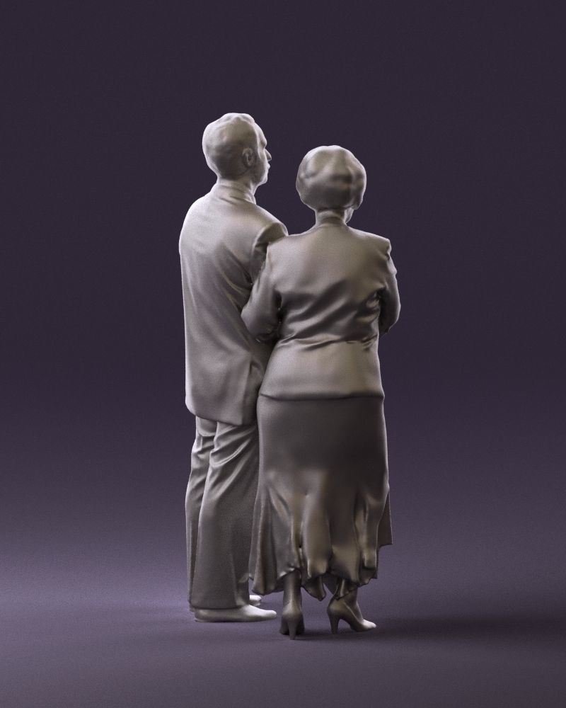 Mustacheman with woman in redbrown dress 0851 3D model_17