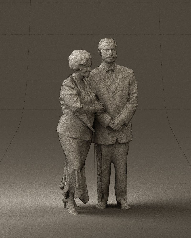 Mustacheman with woman in redbrown dress 0851 3D model_26