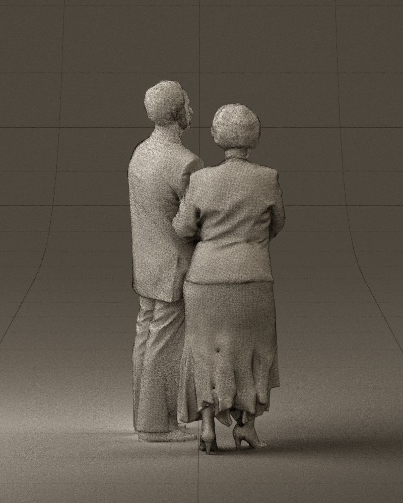 Mustacheman with woman in redbrown dress 0851 3D model_29