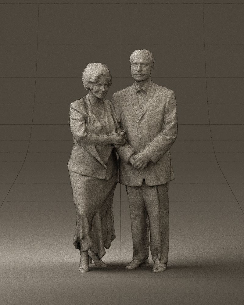 Mustacheman with woman in redbrown dress 0851 3D model_24