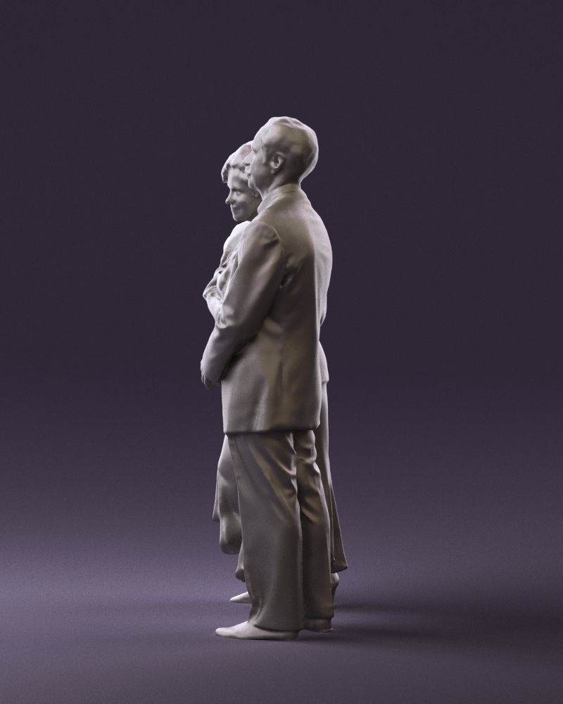 Mustacheman with woman in redbrown dress 0851 3D model_20