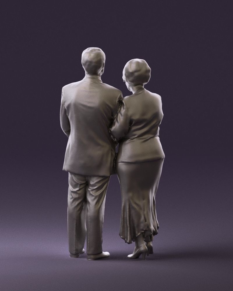 Mustacheman with woman in redbrown dress 0851 3D model_18