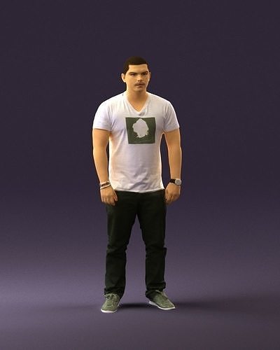 Serious big guy staying straight 0850 3D model