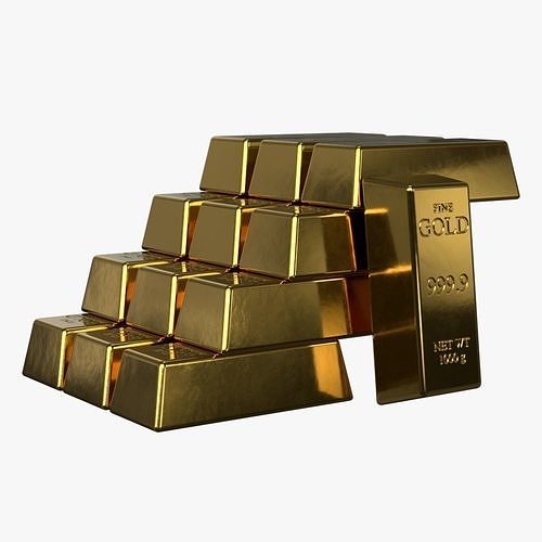 Gold bar model High Poly 3D 3D model