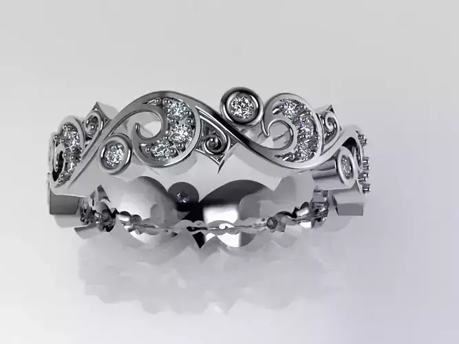 The wedding ring scroll work design 