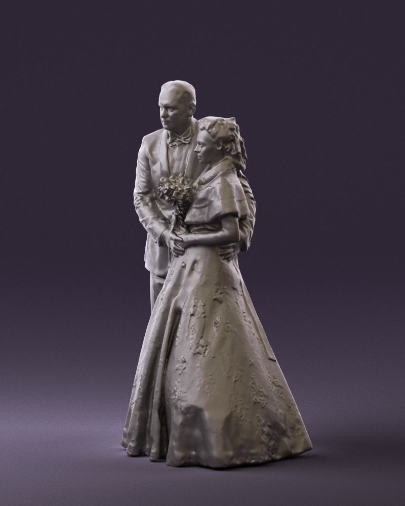 Wedding couple with flowers 0859 3D model_21