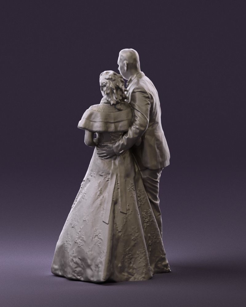 Wedding couple with flowers 0859 3D model_19