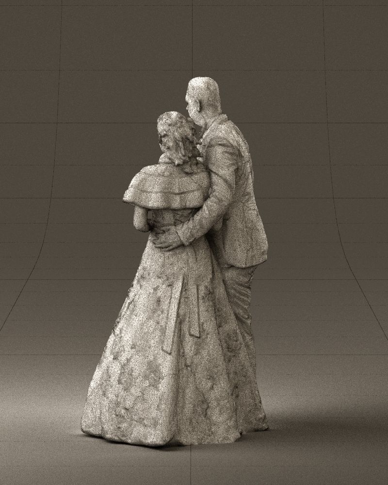 Wedding couple with flowers 0859 3D model_31
