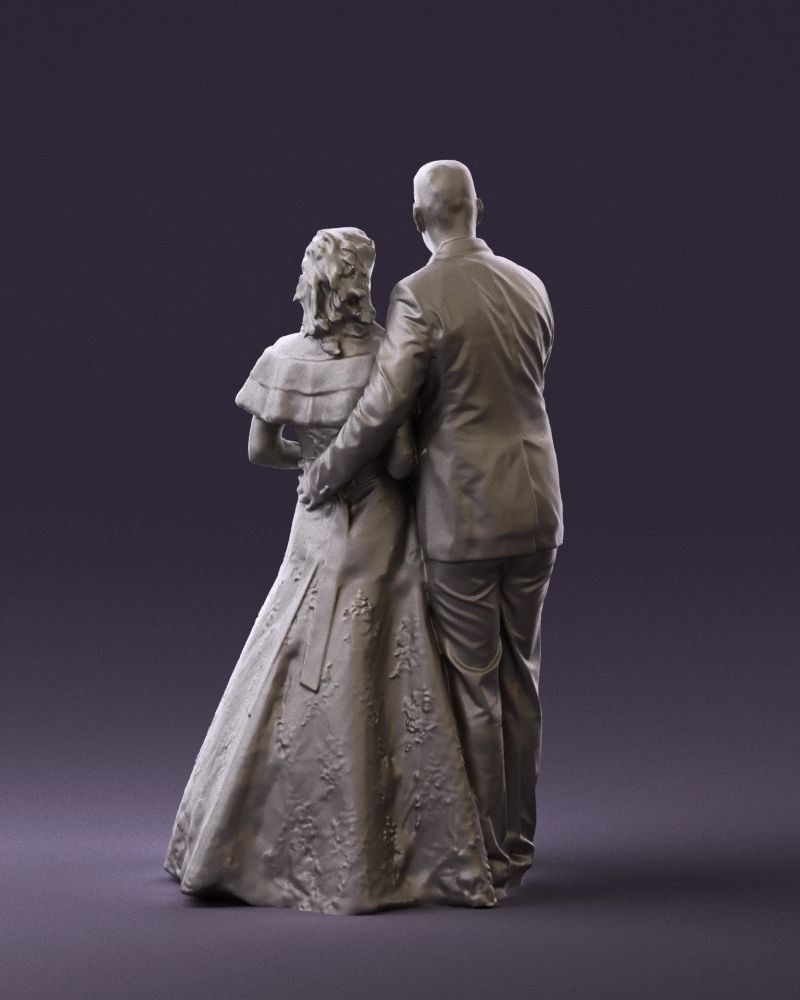 Wedding couple with flowers 0859 3D model_18