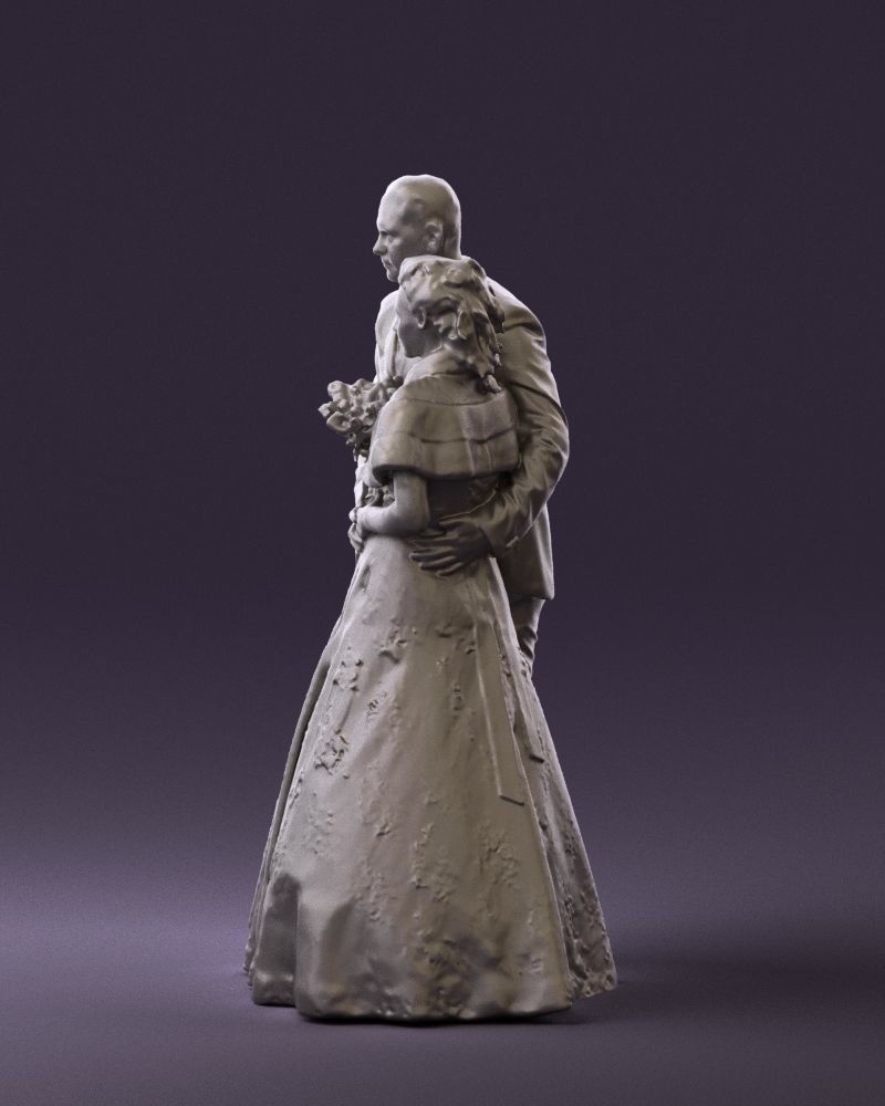 Wedding couple with flowers 0859 3D model_20