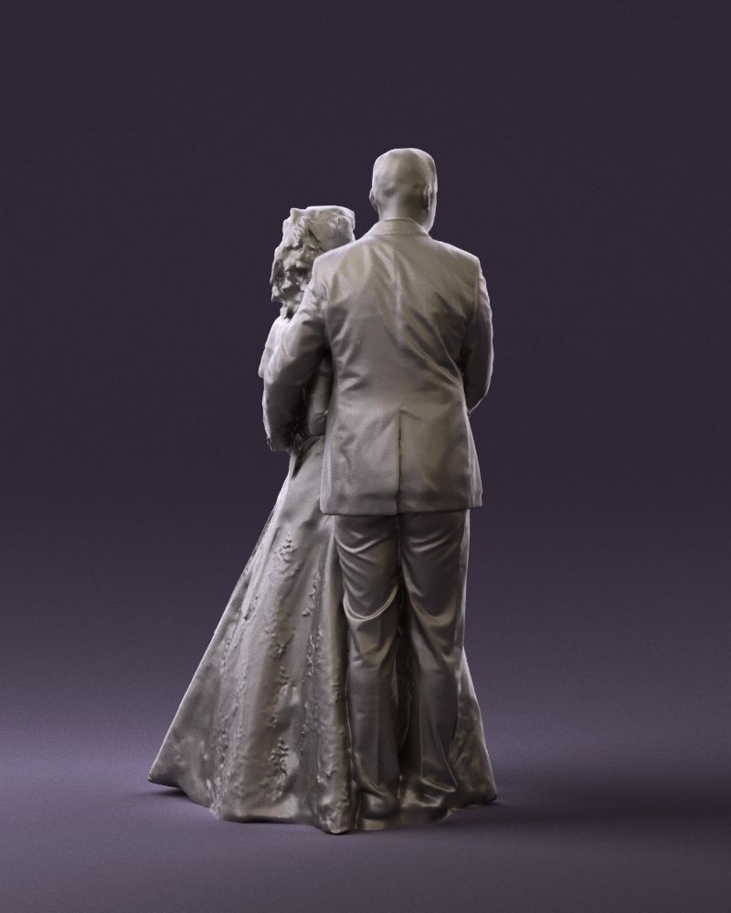 Wedding couple with flowers 0859 3D model_17