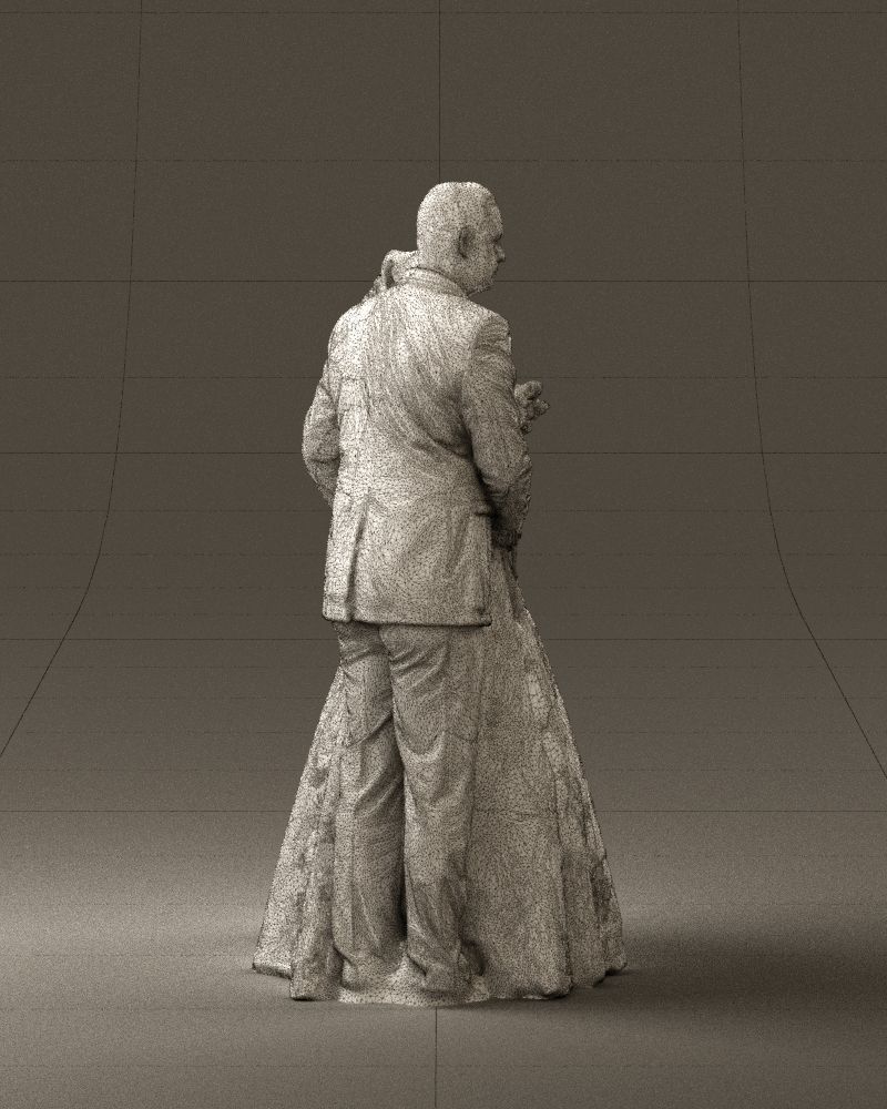 Wedding couple with flowers 0859 3D model_28