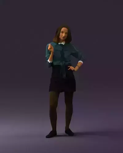 Woman in office dress hand on side 0857