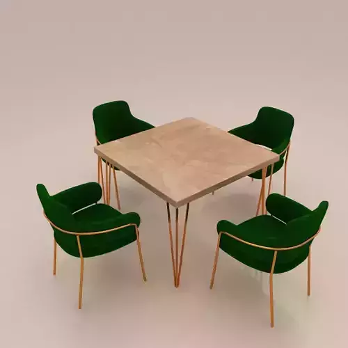 golden Chair with table
