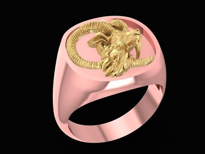 lucky goat ring for women  1529 3D print model