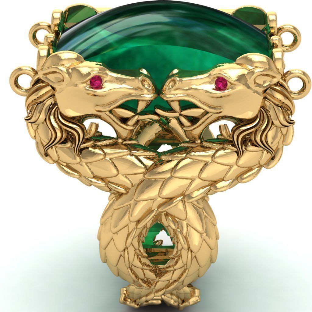 4 dragons ring 1535 3D print model_4