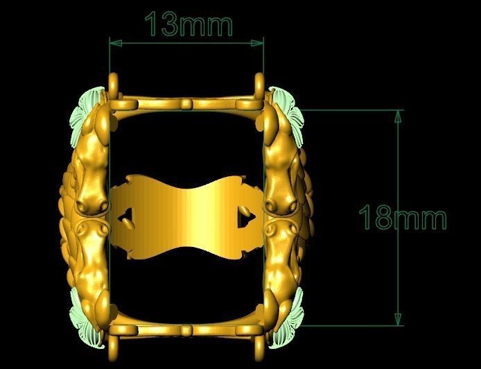 4 dragons ring 1535 3D print model_8