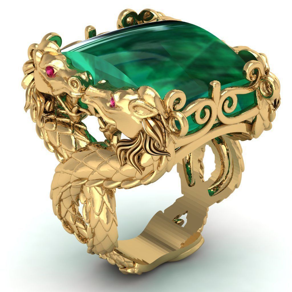 4 dragons ring 1535 3D print model_6