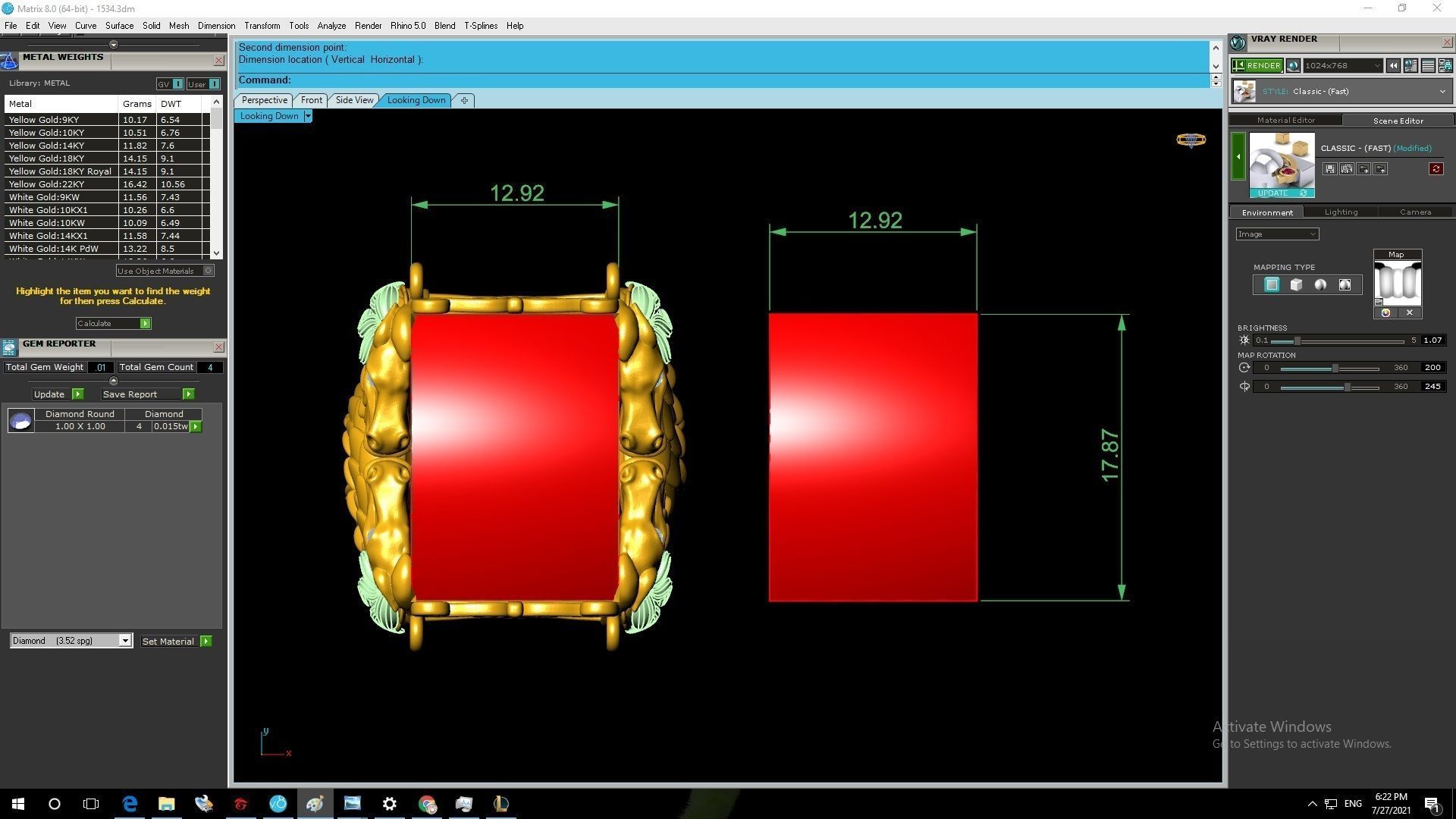 4 dragons ring 1535 3D print model_9